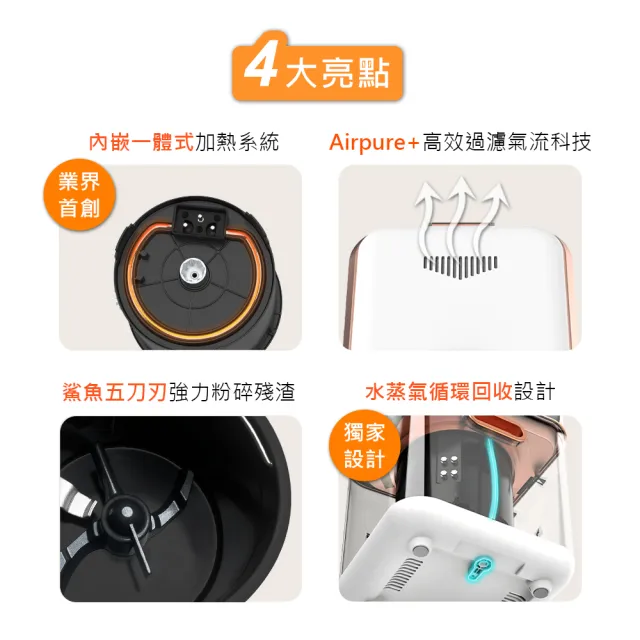 【DIKE】符合政府補助 2.5L四合一智能廚餘處理機-HKE521(自動清潔/烘乾)