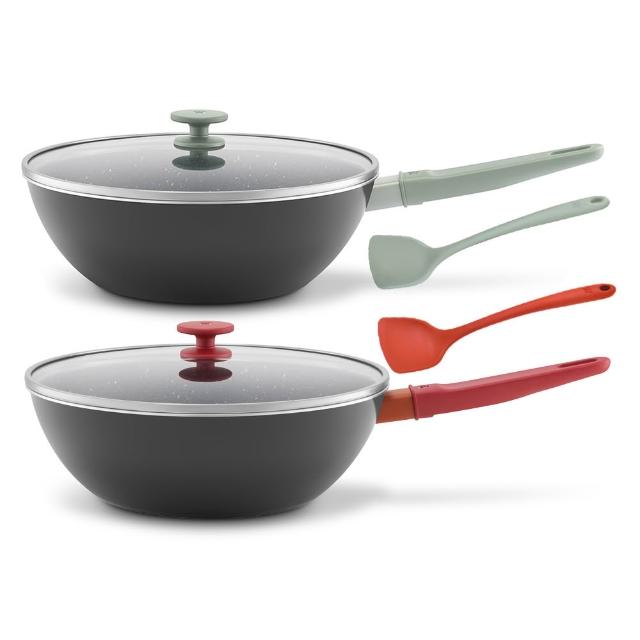 【ZWILLING 德國雙人】NOW PLUS Ⅱ 黑曜鍋2.0不沾鍋炒鍋30cm-2色任選/附矽膠鏟(德國雙人牌集團官方直營)