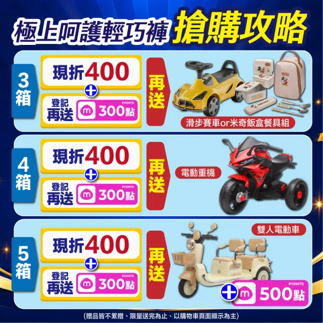 【滿意寶寶】獨家-極上呵護輕巧褲L-XL 4箱組(褲型/日本製)