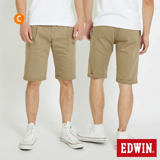【EDWIN】男女裝 休閒舒適短褲 (共8款)