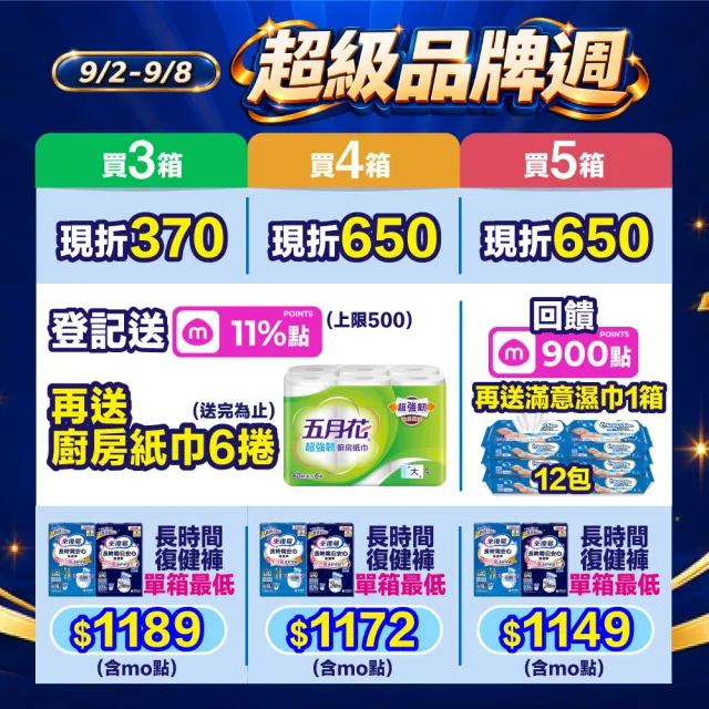 【來復易】長時間安心/夜安心復健褲M-XL 2箱組 (成人紙尿褲/褲型紙尿褲)