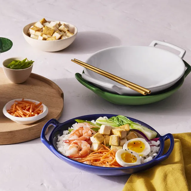 【Le Creuset】瓷器拉麵碗 20cm(棕櫚綠)
