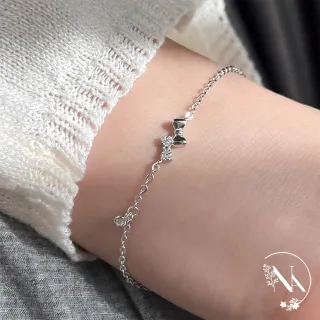 【NANA】娜娜 S925鍍14K微鑲鑽俏皮蝴蝶結手鍊 N115083104(S925 鍍14K 鑲鑽蝴蝶結 手鍊)