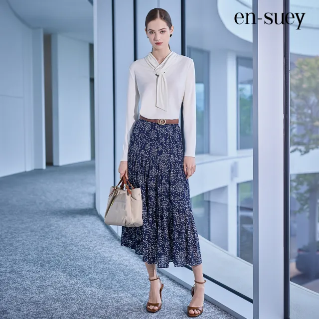 【en-suey 銀穗】EU氣質碎花蛋糕長裙-女