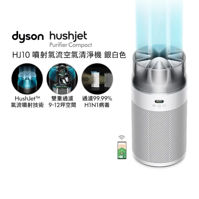 【dyson 戴森】BP02 強效極靜抗敏空氣清淨機 + HJ10 噴射氣流空氣清淨機(銀白色) (超值組)