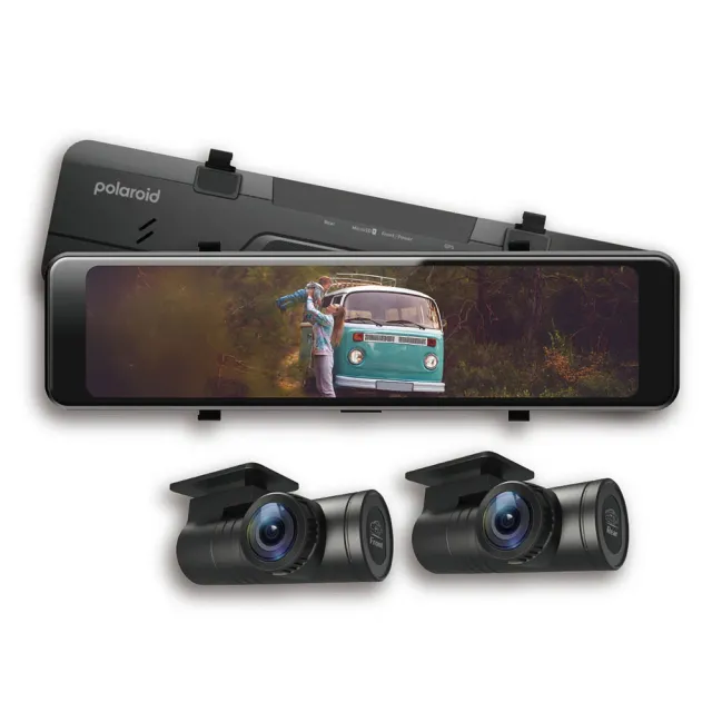 【Polaroid 寶麗來】DS1203WGS 前2K+後2K 附64G  星光夜視電子後視鏡行車記錄器 (B02)