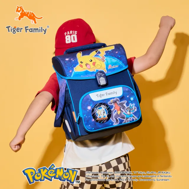 【Tiger Family】小學者超輕量護脊書包-2026全新-寶可夢星辰冒險-送同款花色補習袋+零錢包(110-130CM適用)