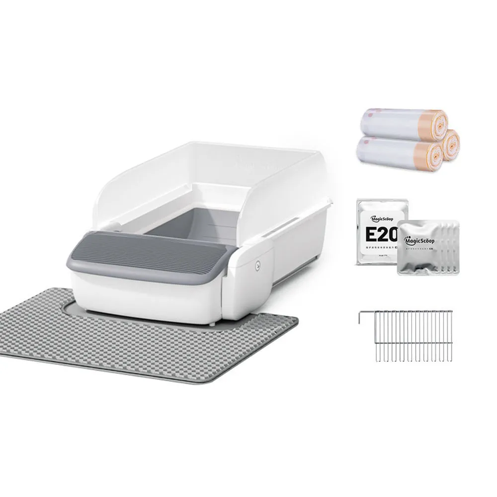【MAGICSCOOP 魔鏟】全自動開放式貓砂機 貓砂盆 M1 Pro-喵小家套餐(全貓砂通用/智能防夾/遠程操控)