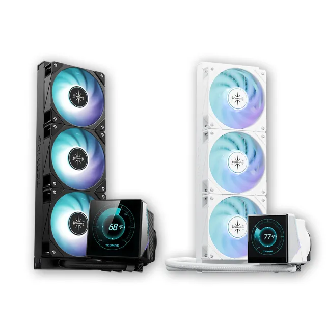 【TCOMAS】鈦鉭 ANGL 360 ARGB CPU一體式水冷散熱器 黑色/白色 (自訂動態顯示/高效能水泵/加厚冷排)