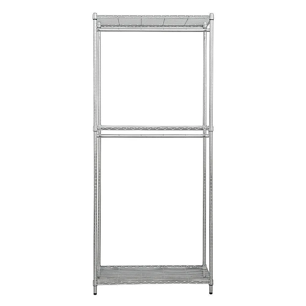 【dayneeds 日需百備】輕型 90x45x210cm 電鍍（鎖管）三層雙桿衣櫥(掛衣架/收納架/層架/鐵架)