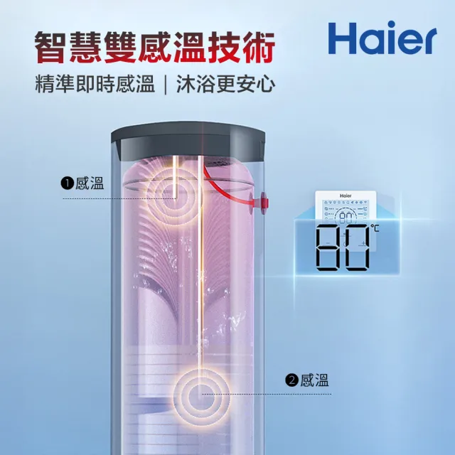 【Haier 海爾】智慧雙感溫變頻熱泵熱水器N7 300L WIFI/APP控溫 (HP50W/300N7 不含安裝)