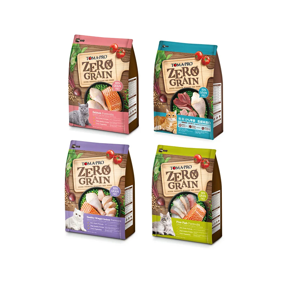 【TOMA-PRO 優格】零穀系列貓飼料-0%零穀5.5磅-5種魚/室內貓/鮭魚/熟齡貓 四款任選(全齡貓 成貓 老貓 幼貓)