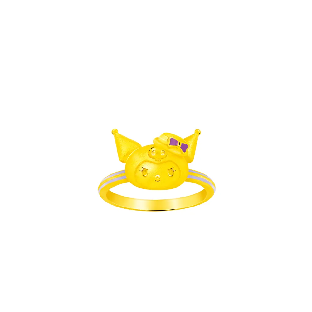 【Just Gold 鎮金店】三麗鷗 酷洛米 Kuromi 復古野餐趣 黃金戒指