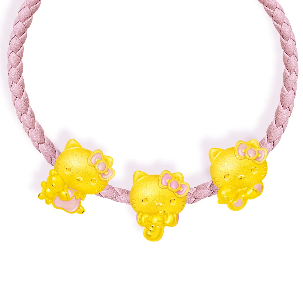 【Just Gold 鎮金店】三麗鷗 Hello Kitty 甜萌寶寶-任選 黃金串珠