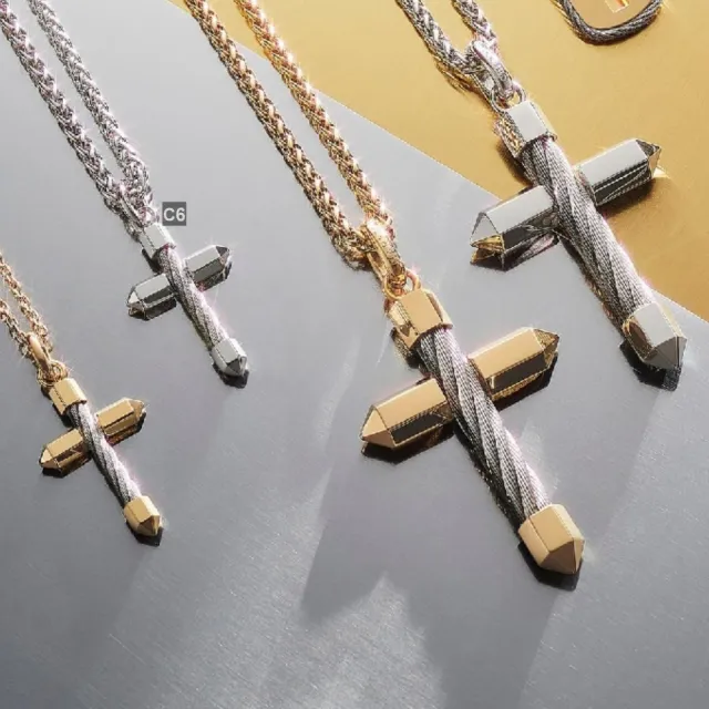 【CHARRIOL 夏利豪】熱賣 Necklace Celtic Cross 十字架項鍊-大銀款 加多好禮 C6(08-101-1282-3)
