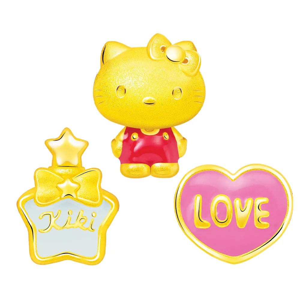 【Just Gold 鎮金店】三麗鷗 Kitty & Daniel-任選 黃金串珠