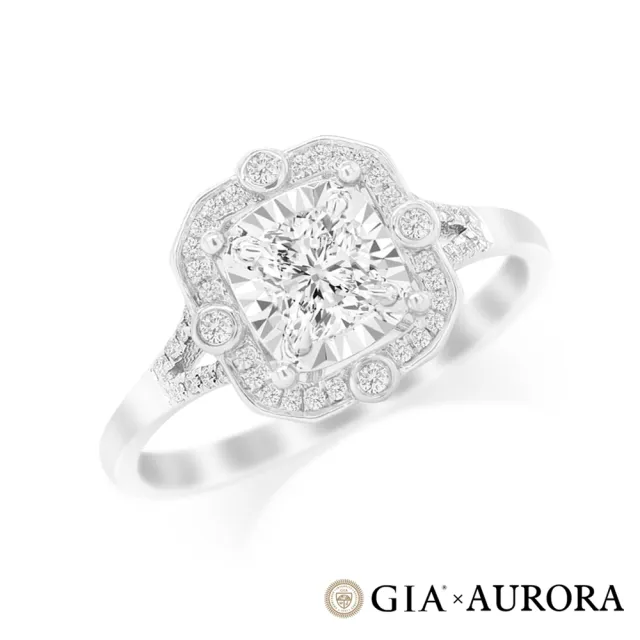 【AURORA 歐羅拉】GIA 50分  DVVS1 天然鑽石 矩形鑽戒 戒指 花式車工 永恆設計 婉約