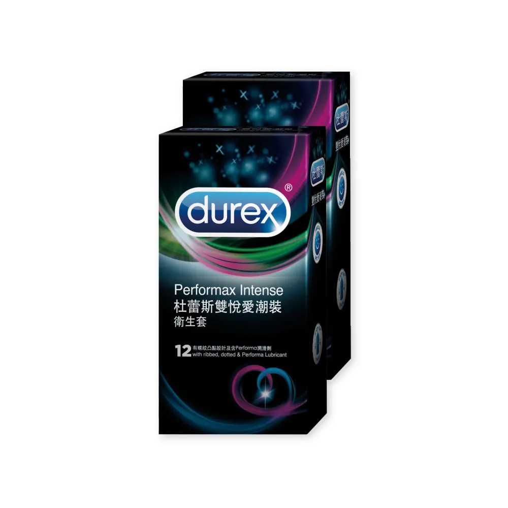 【Durex 杜蕾斯】雙悅愛潮裝保險套12入x2(共24入-凸點/螺紋/避孕套/衛生套/持久溫存系列)