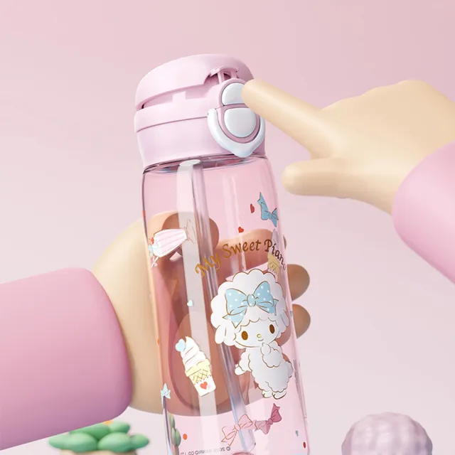 【SANRIO 三麗鷗】三麗鷗家族Tritan直飲吸管雙飲太空杯水壺500ml不含雙酚A(酷洛米/大耳狗/美樂蒂/凱蒂貓)