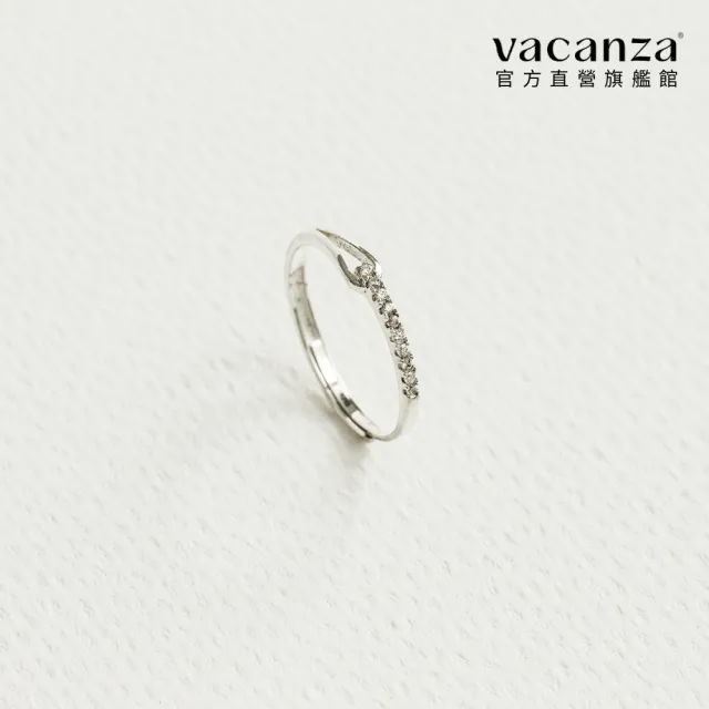 【vacanza】925純銀飾品｜排鑽扣環 純銀戒指 (抗過敏 情人節禮物 生日禮物)