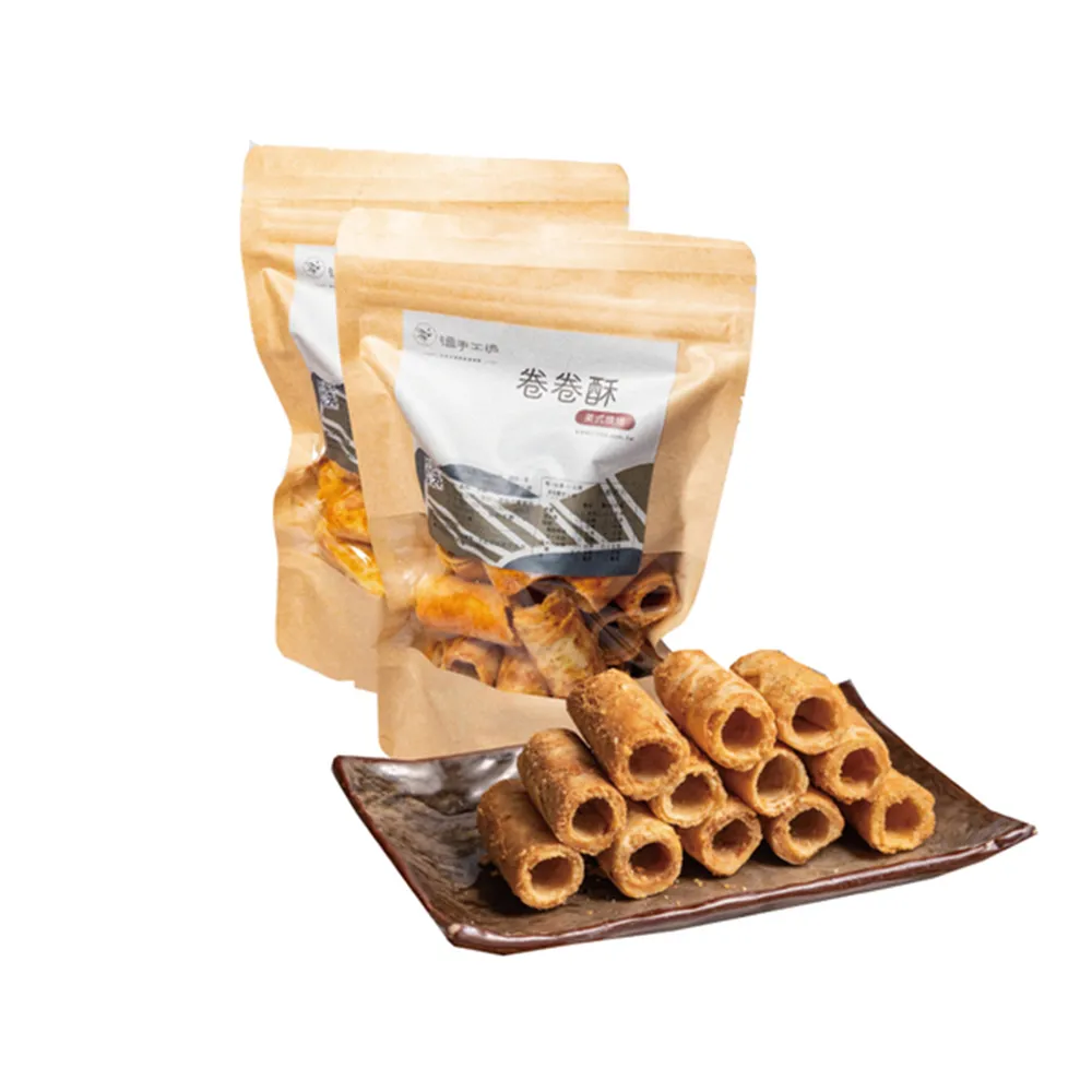 【山日初】手工蛋捲 卷卷酥 獨立小包裝 115g (18入/包x4包組)( 台式鹹蛋黃口味/一口蛋捲/團購人氣點心)