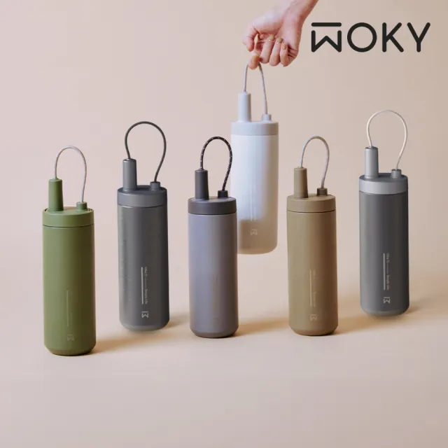 【WOKY 沃廚】Ti遛遛杯 純鈦保溫杯750ml-附Tritan彈跳吸管(鈦杯/隨行杯/吸管杯/飲料杯/保溫瓶)