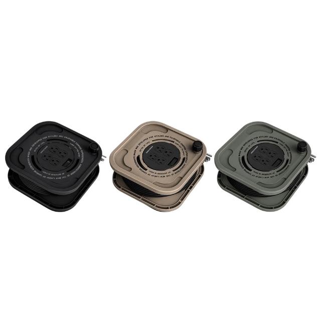 【ADAMOUTDOOR】迴旋輪座動力線 15M 3PIN一切四座 露營延長線 動力線 延長線 露營配件 逐露天下