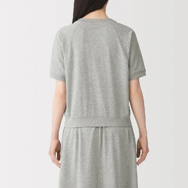 【MUJI 無印良品】女輕量裏毛圓領短袖T恤(柔白/灰色/黑色/深藍)