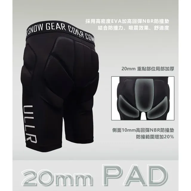 【ULLR】滑雪護具組 防摔褲 護膝 護臀 護具 加厚墊片 重點防護