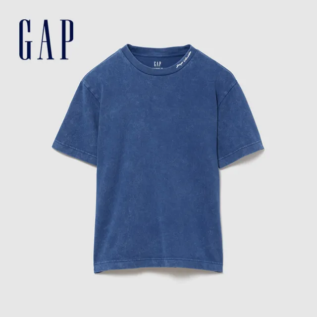 【GAP】重磅寬鬆 Gap Logo 短版短袖T恤-多色任選(895170)