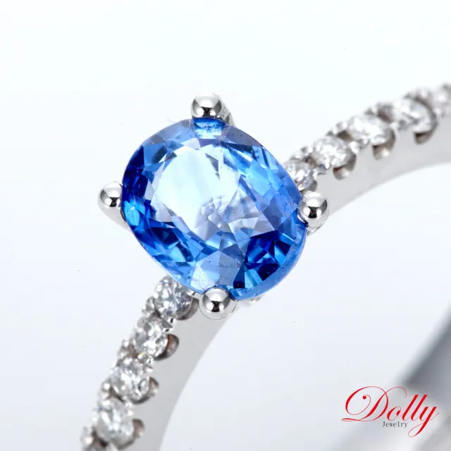 【DOLLY】14K金 無燒斯里蘭卡矢車菊蘭1克拉藍寶石鑽石戒指-010 高級訂製珠寶 奢華質感 浪漫送禮
