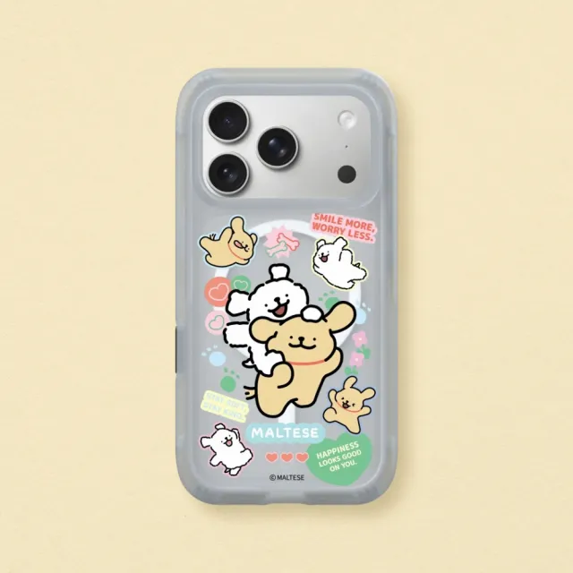 【RHINOSHIELD 犀牛盾】iPhone 18/17/16/15系列AirX 氣墊磁吸防摔手機殼/線條小狗貼紙(線條小狗)