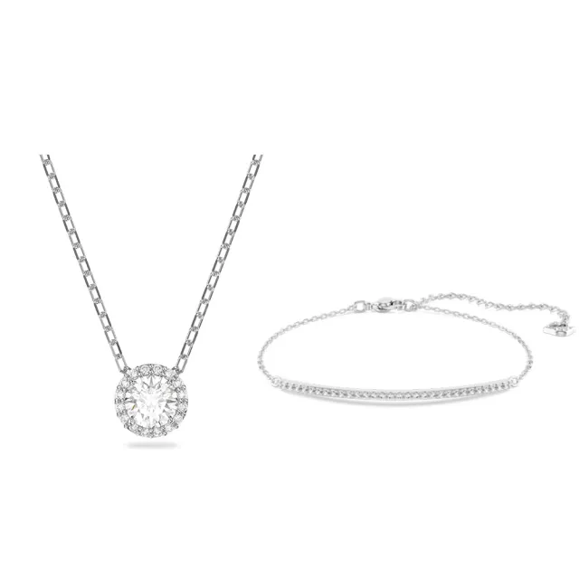 【SWAROVSKI 施華洛世奇】官方直營 momo獨家 心心相印 愛心手鍊/耳環/項鍊1+1組 (七夕禮物/情人節)
