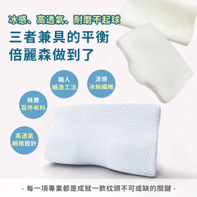 【Beroso 倍麗森】涼感冰絲透氣護頸防鼾記憶枕(SGS檢驗 支撐頸部 護頸枕 記憶枕 禮物 雙11)