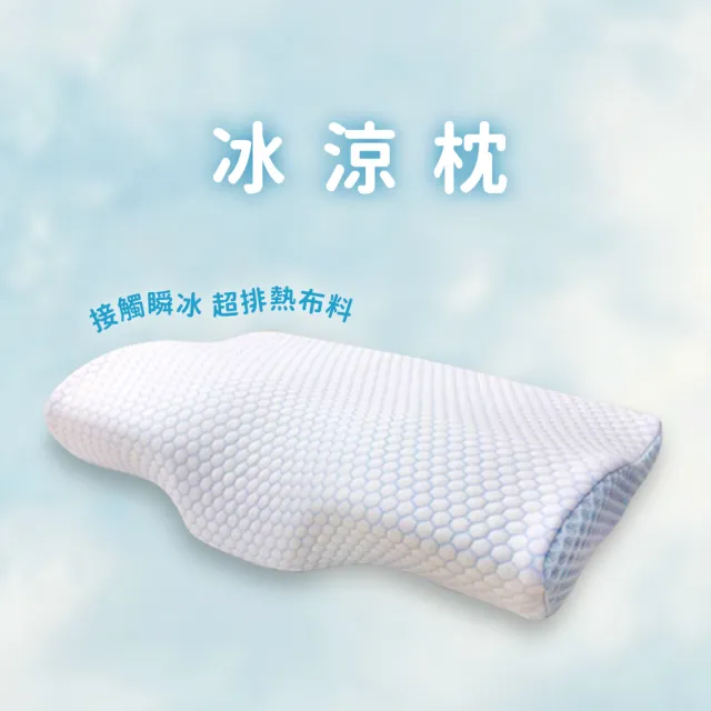 【Beroso 倍麗森】涼感冰絲透氣護頸防鼾記憶枕(SGS檢驗 支撐頸部 護頸枕 記憶枕 禮物 雙11)
