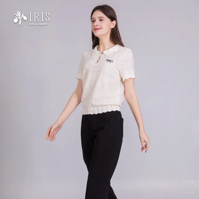 【IRIS 艾莉詩】微喇叭彈性修身褲-黑色(62319)