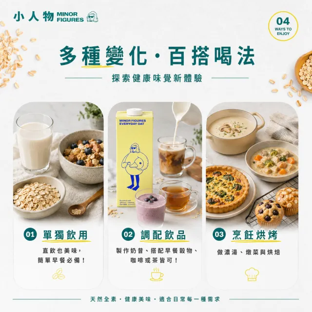 【Minor Figures 小人物】每日燕麥奶 1000ml x6罐(乳糖不耐/大豆堅果過敏/素食 適用)
