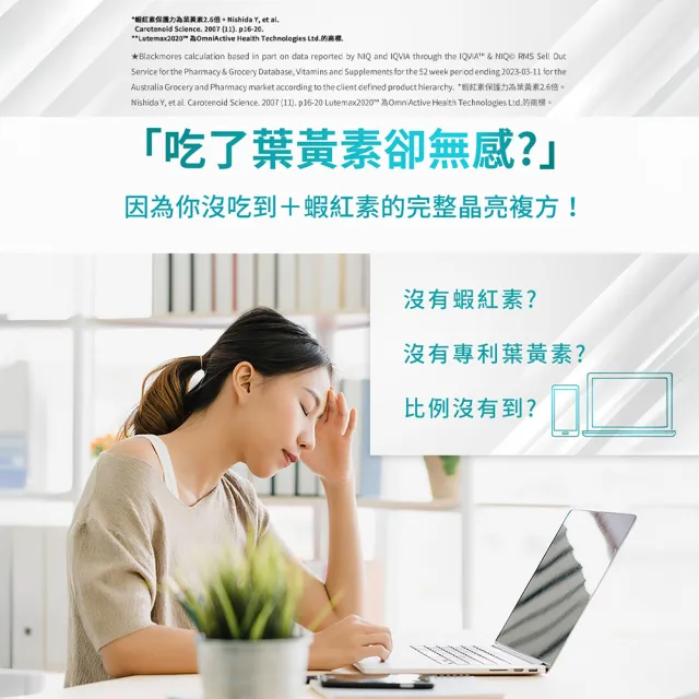 【BLACKMORES 澳佳寶】金盞花葉黃素+蝦紅素+B6 6入組(180顆 黑嘉嘉代言★半年份囤貨組)