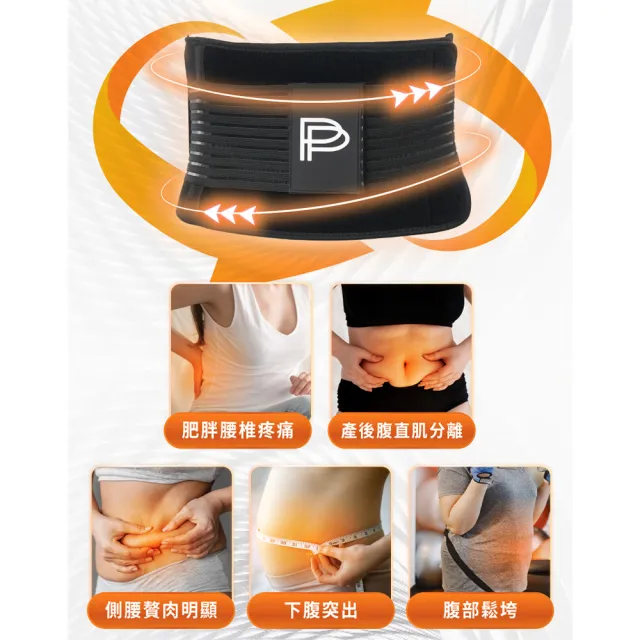 【PP 石墨烯】石墨烯魔塑強力腰夾2入(移動式設計 保護腰椎)