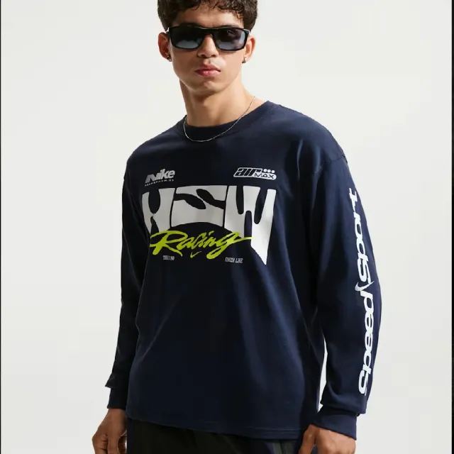 【NIKE 耐吉】AS U NSW TEE LSE LS SWOOSH SPE 薄長袖 長T 男款 深藍色 休閒上衣 IM3782-451