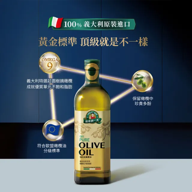 【得意的一天】100%進口義大利橄欖油1L x4入