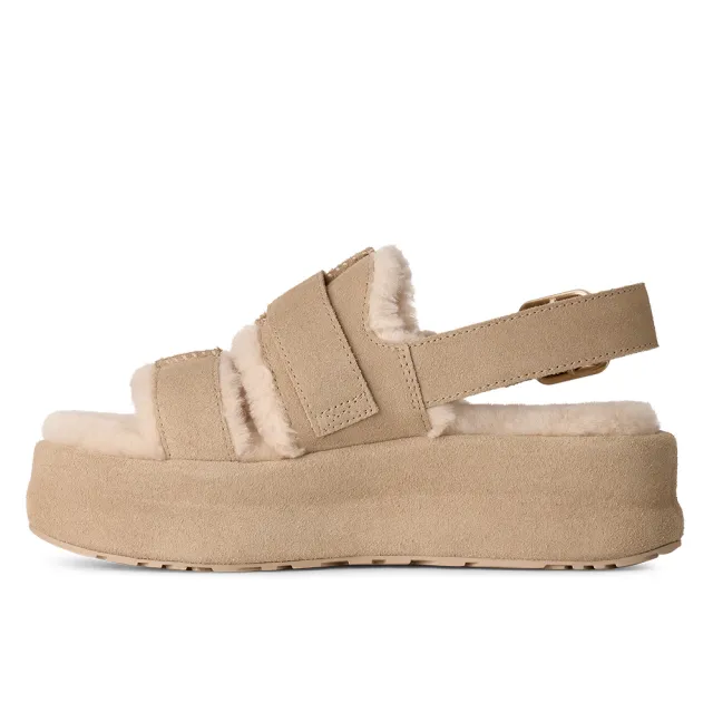【UGG】涼鞋 女鞋 毛絨飾邊序帶涼鞋 Enwrap Sandal 卡其色 UG1180314MDSD
