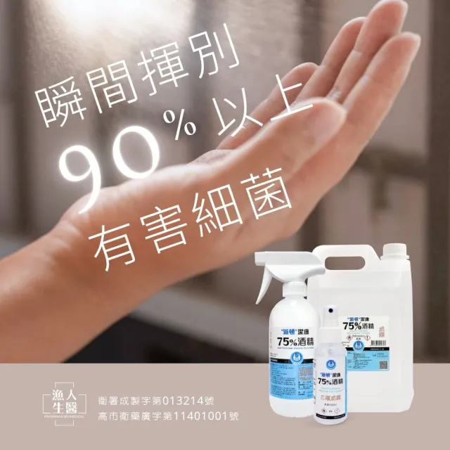 【漁人生醫】派頓 潔康75%酒精（4L/桶）6入組(乙類成藥 醫療級藥用酒精)