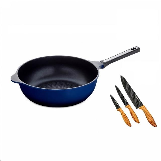【Arnest】Bellfina鑽石極輕化平底深型不沾炒鍋-28cm(多款選/瓦斯爐及IH可用款)