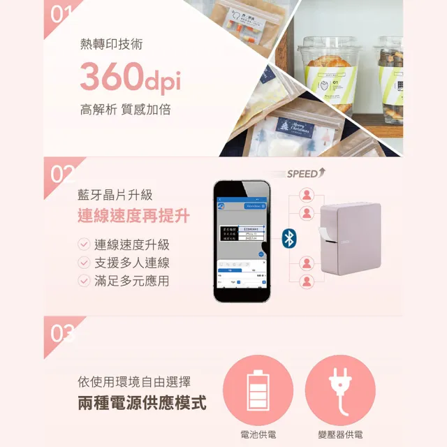 【EPSON】官方直營 標籤帶任選x3★LW-C650PK 智慧藍牙櫻花標籤機