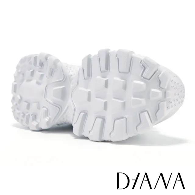 【DIANA】高級異材質拼接燙鑽老爹鞋 灰色