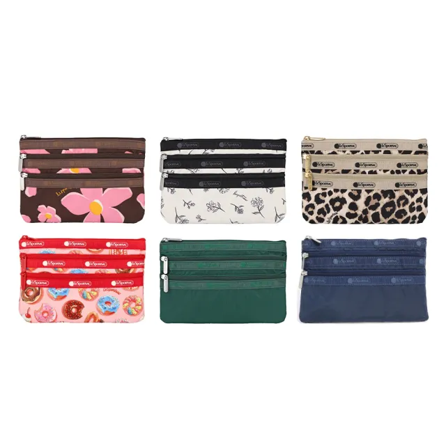 【Lesportsac】2026秋季新品 3-Zip Cosmetic 三層拉鍊化妝包(7158)