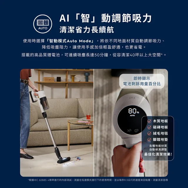 【Electrolux 伊萊克斯】雙11限定 極適家居700 輕量無線吸塵器(EFP72314 雲絮白)