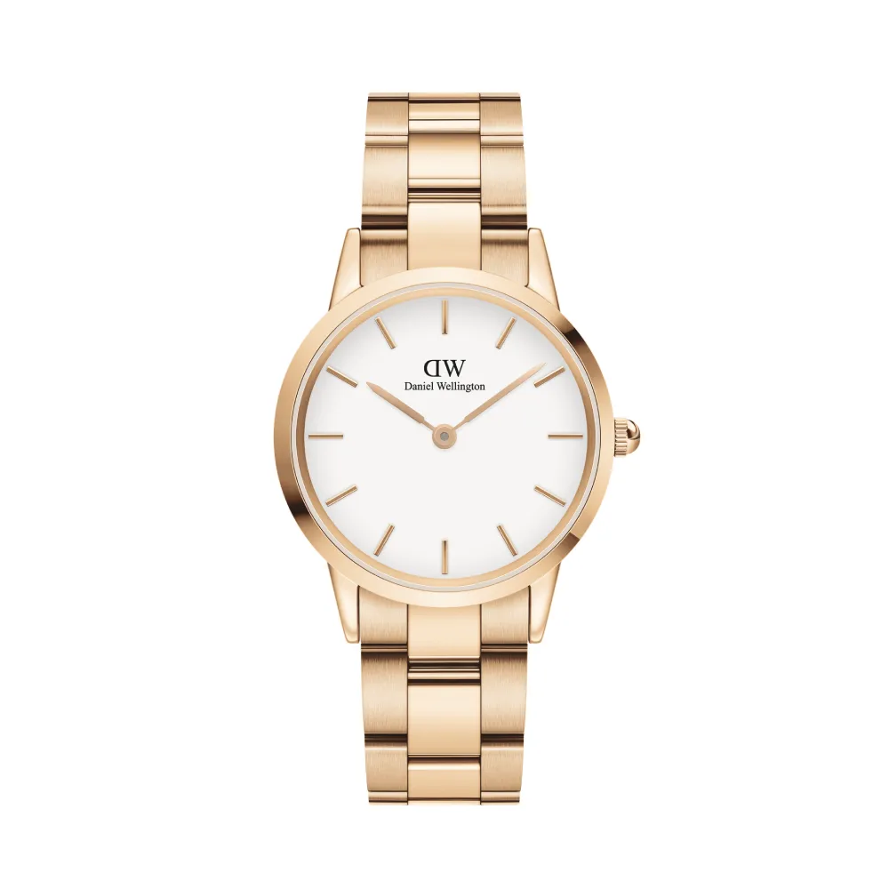 【Daniel Wellington】DW 手錶 Iconic Link 28mm/32mm精鋼錶 特調玫瑰金(DW00100213)