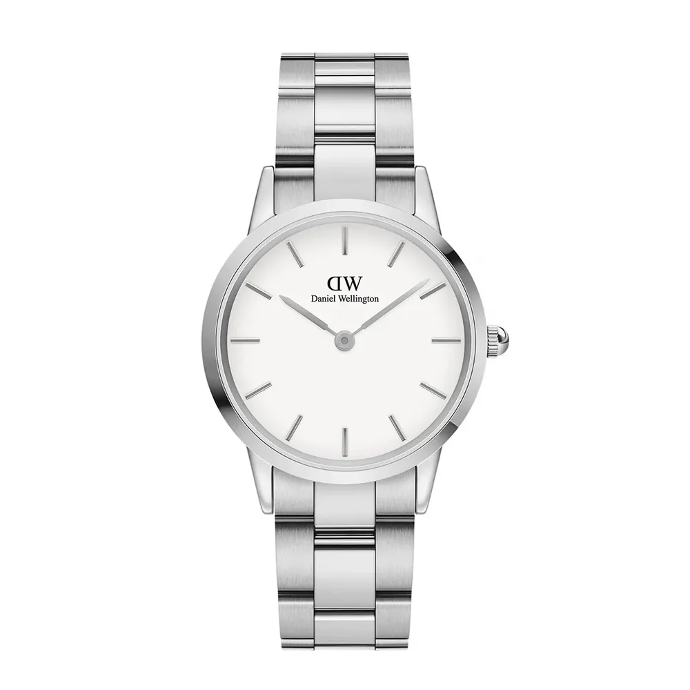 【Daniel Wellington】DW 手錶 Iconic Link 28mm/32mm精鋼錶 耀目亮銀(DW00100207)